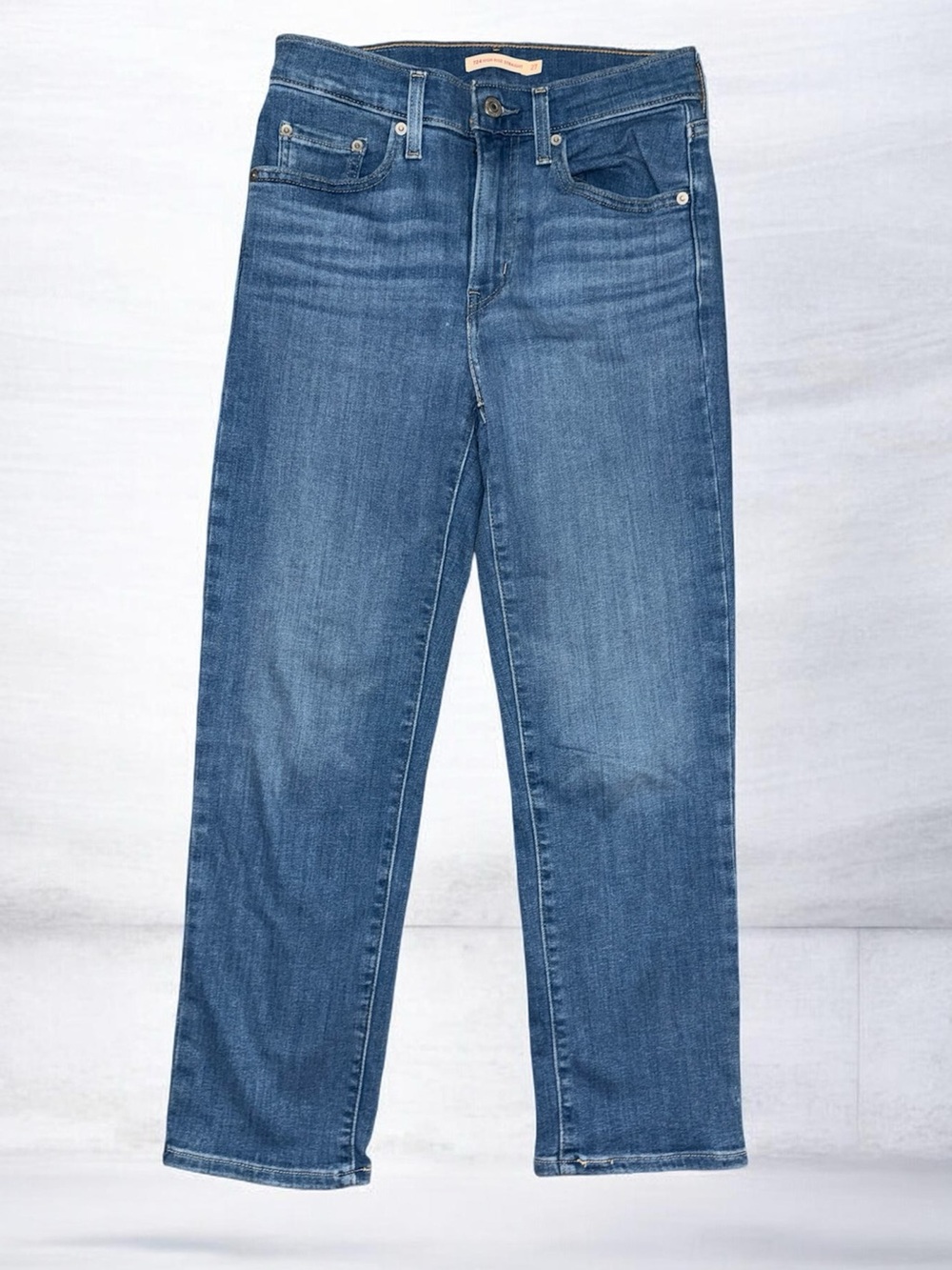 Levi’s 724 High Rise Straight Jeans Women’s 27 Blue Wash Stretch Denim EUC